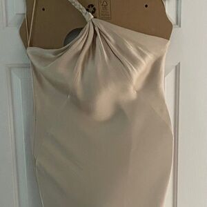 Eli Tahari 100% silk charmeuse, floor length evening gown